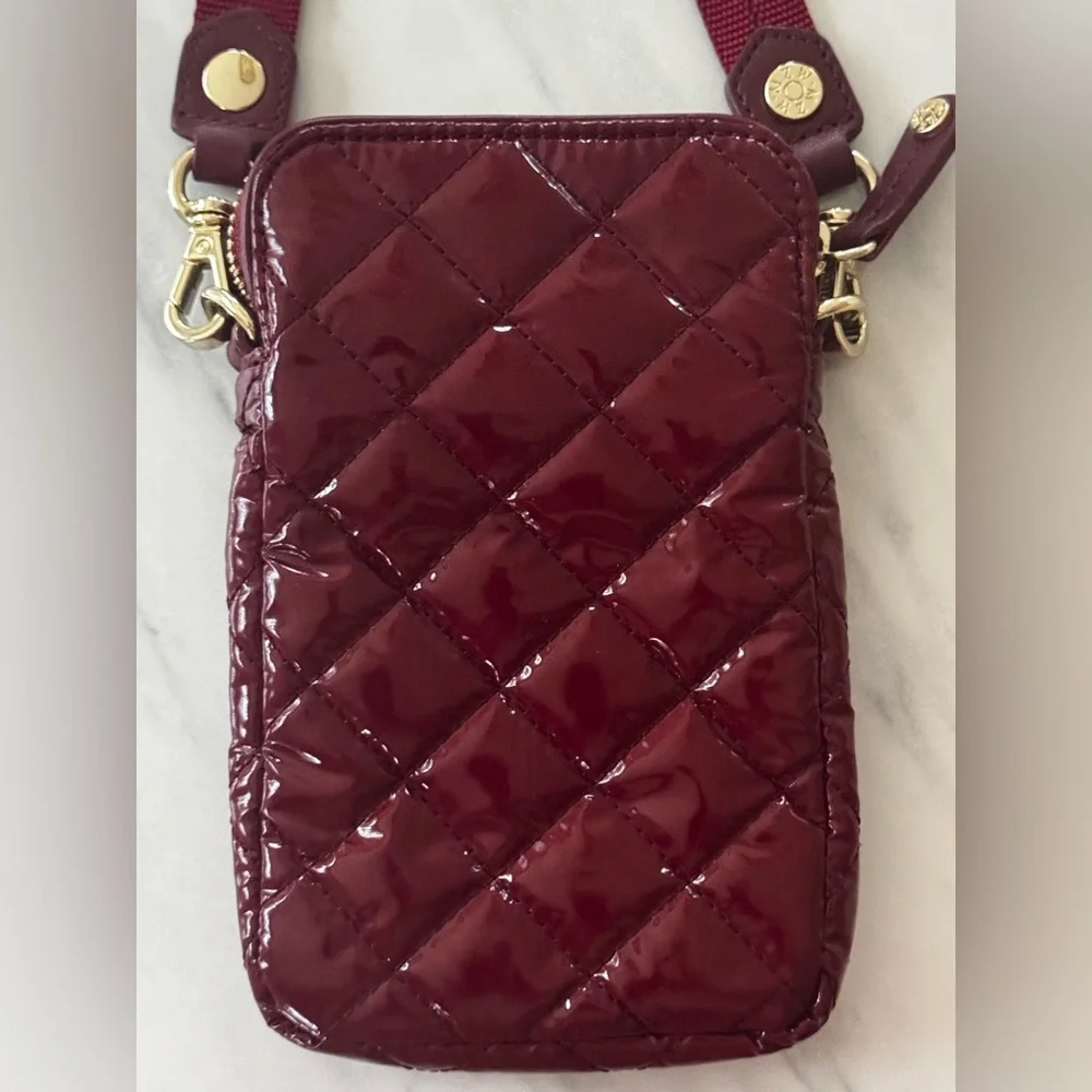 MZ Wallace Quilted Micro Crosby Crossbody Bag in Port Lacquer /Gold - Picture 6 of 11
